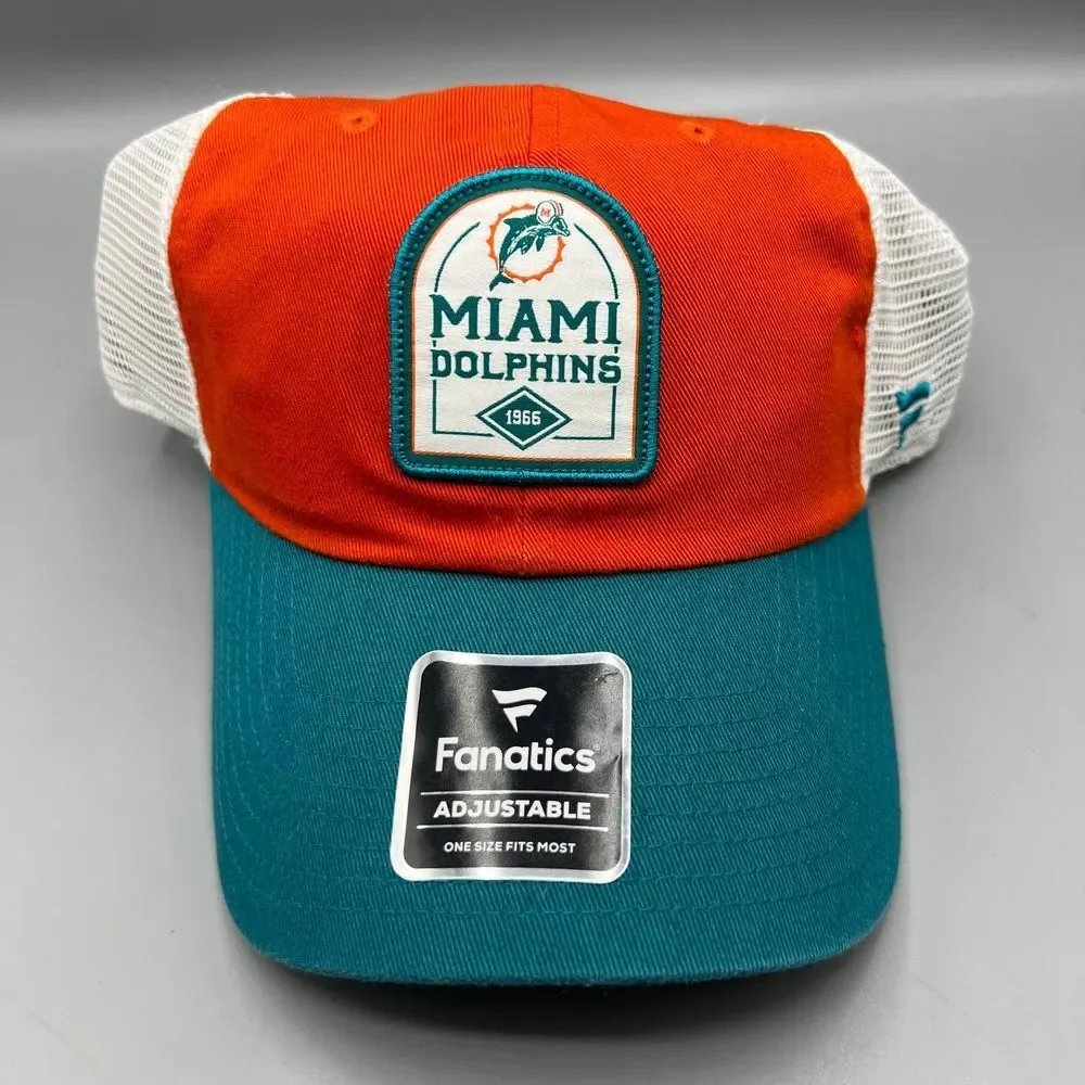 Miami Dolphins Trucker‎ Hat Men Orange Blue Fanatics NFL Snap Back Cap